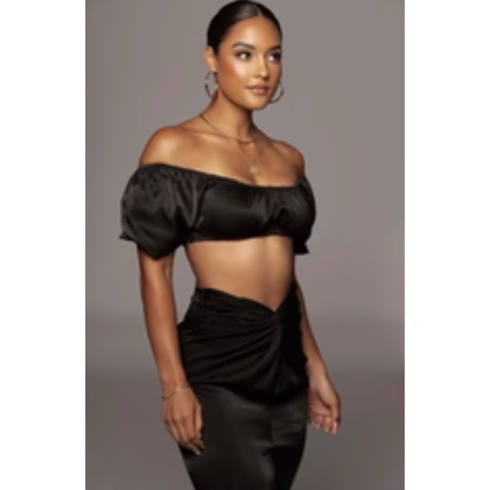 JLUX black sweet talk crop top med NWT #39